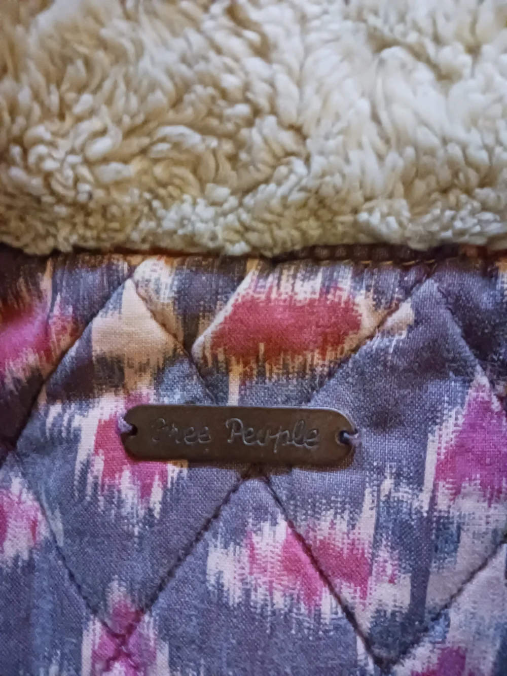 Free People Embroidered Denim Jacket with Faux Shearling Collar - Picture 7 of 7